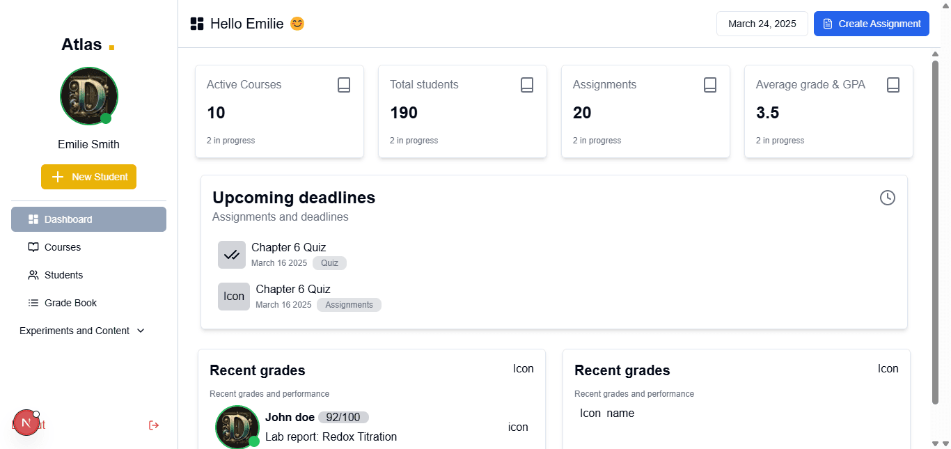 Atlas dashboard preview